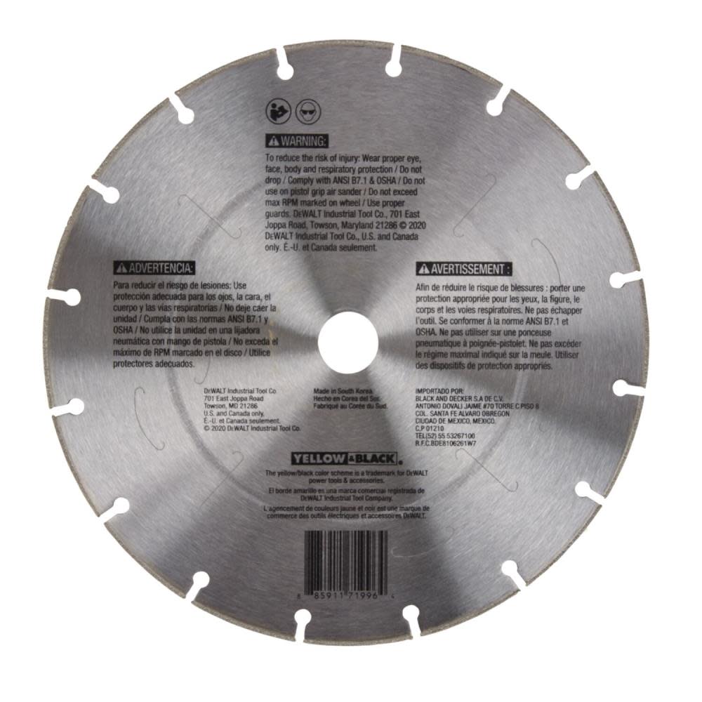 DEWALT Diamond Wheel FLEXVOLT 9″ Metal Cutting - Ascmtools