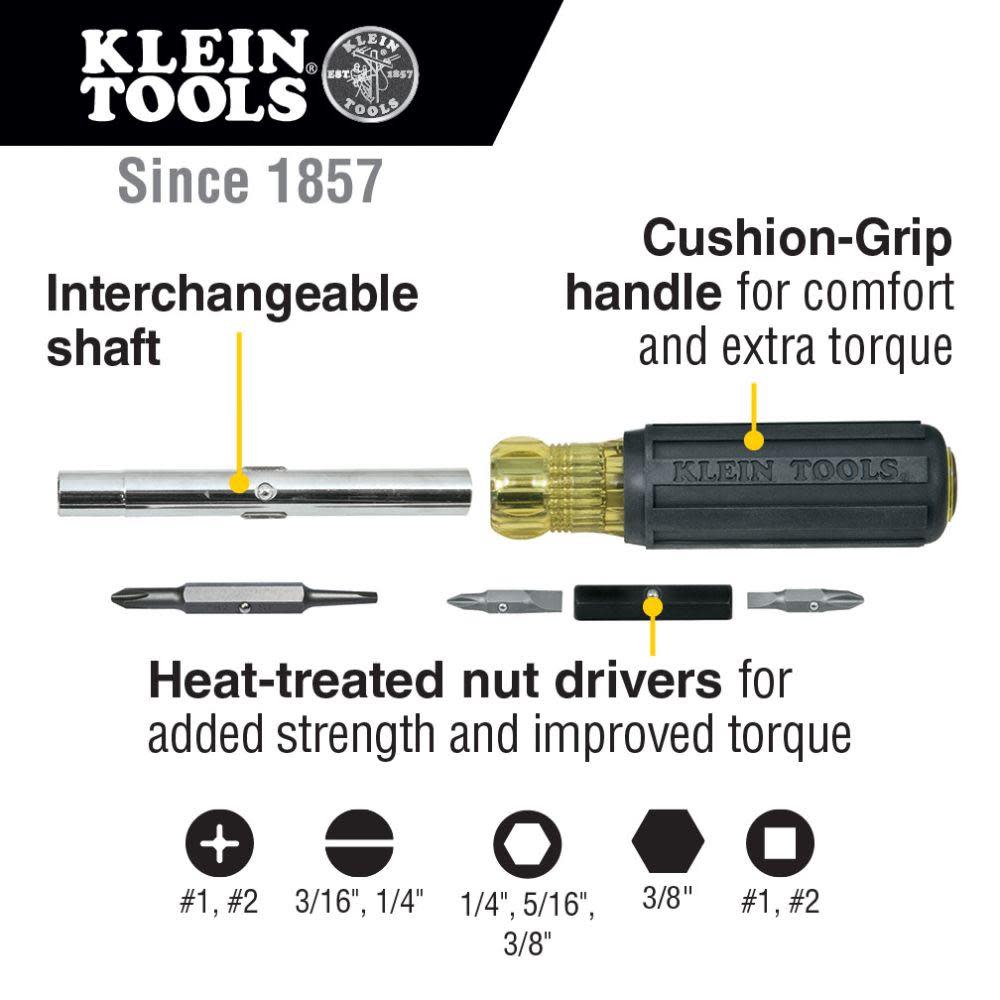 Klein Tools Multi-Bit Screwdriver/Nut Driver - Ascmtools