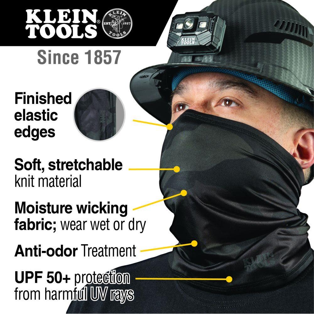 Klein Tools Neck and Face Cooling Band Camo Black - Ascmtools