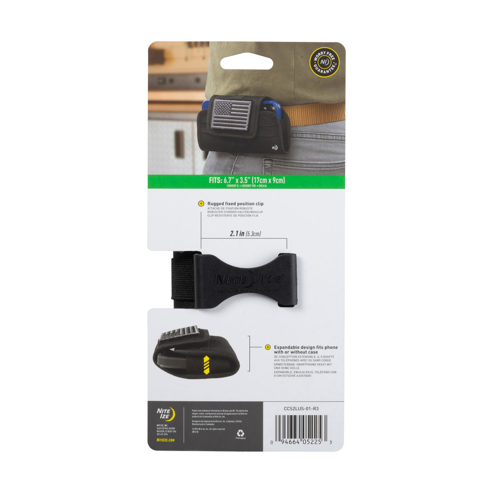 Nite Ize Clip Case Horizontal Universal Phone Holster XXL USA Patch - Ascmtools