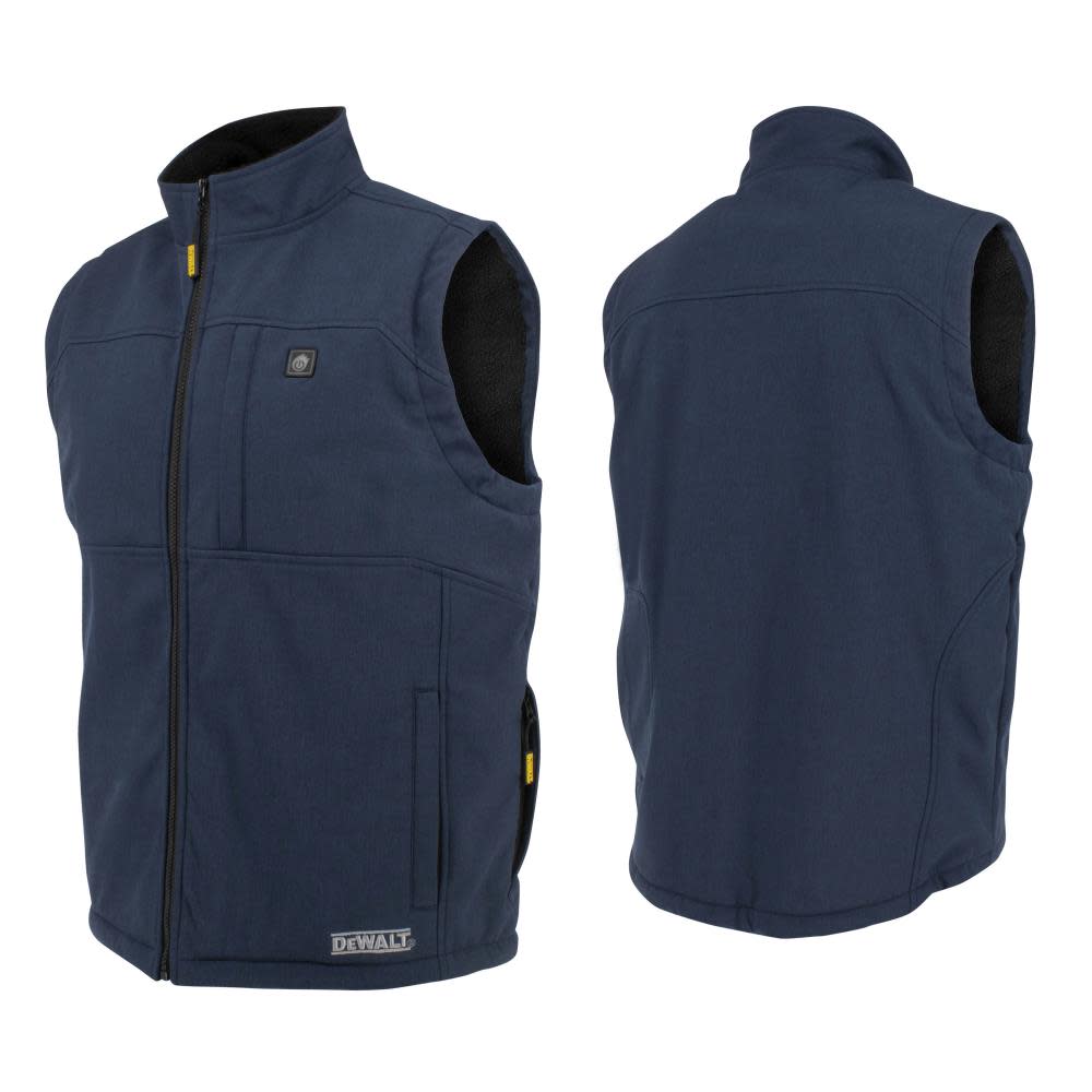 DEWALT Mens Heated Kit Soft Shell Vest with Sherpa Lining Navy 3X - Ascmtools