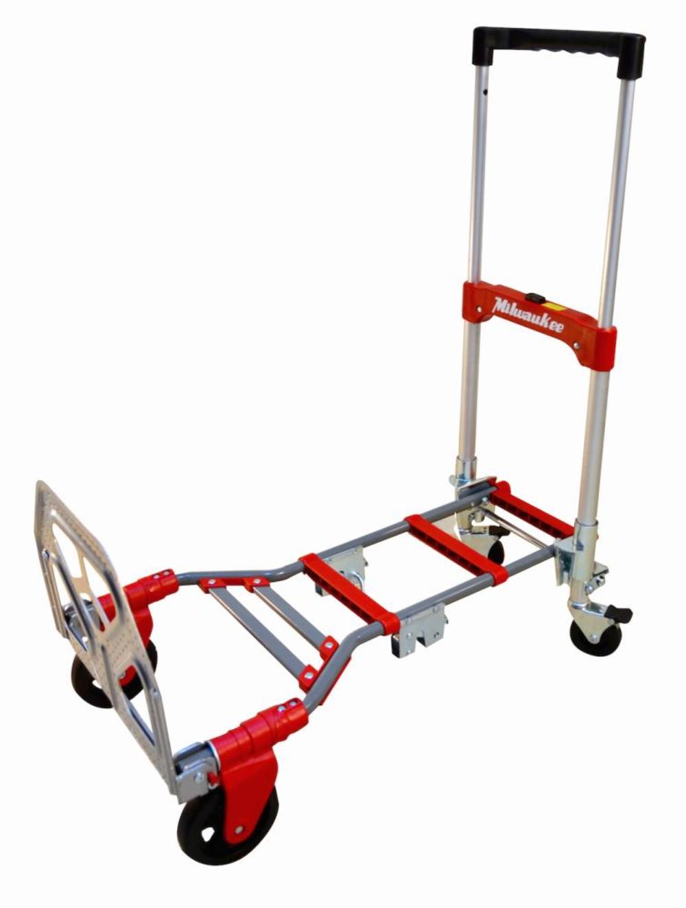 Milwaukee Hand Truck 2 in 1 Fold Up Convertible Hand Truck with Telescoping Handle - Ascmtools