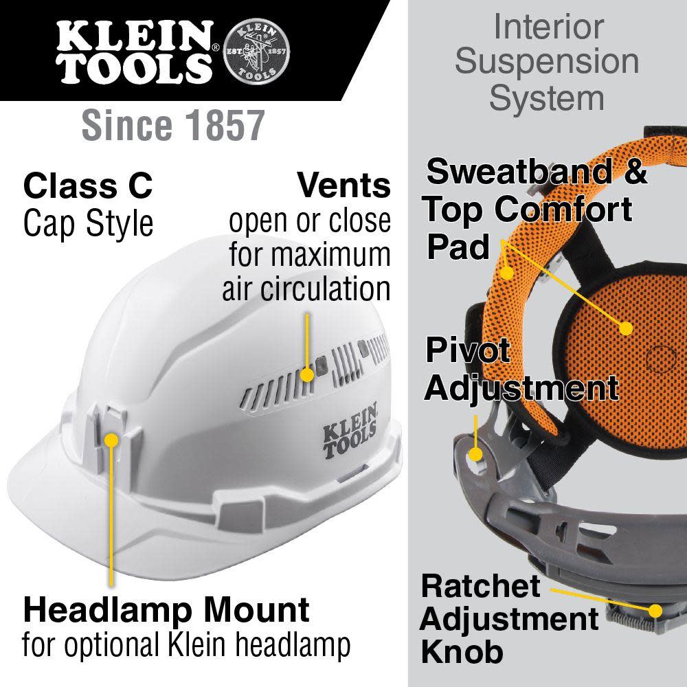 Klein Tools Hard Hat Vented Cap Style - Ascmtools