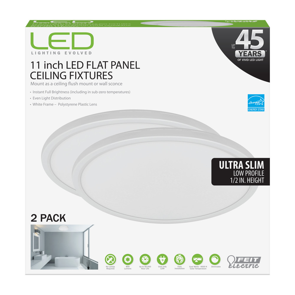 Feit Electric 11″ 12W Round Edgelit LED Flat Panel Fixture - Ascmtools