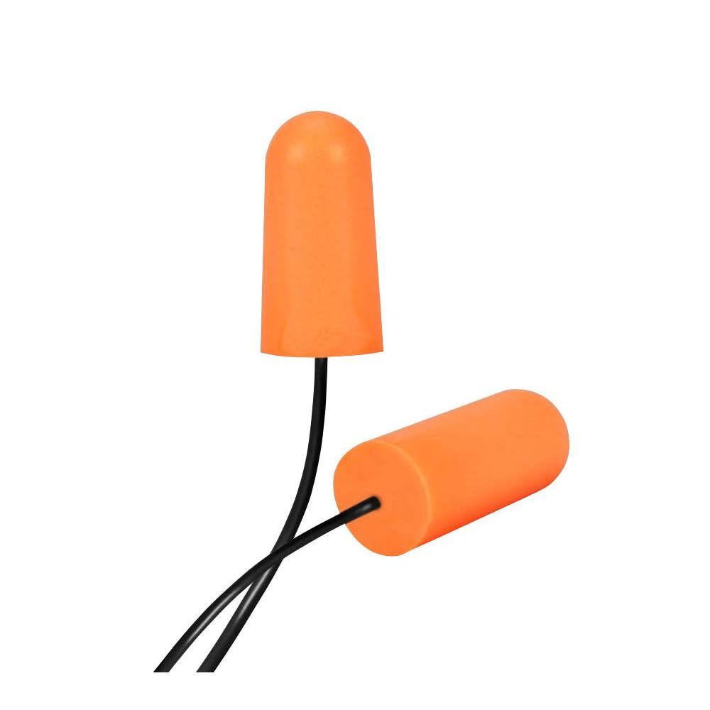 Protective Industrial Products Ear Plug Mega Bullet Orange Disposable Soft PU Foam Corded - Ascmtools