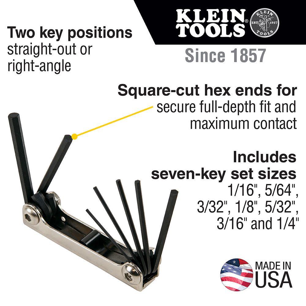 Klein Tools Folding Hex Key Set Metric 7 Pc - Ascmtools