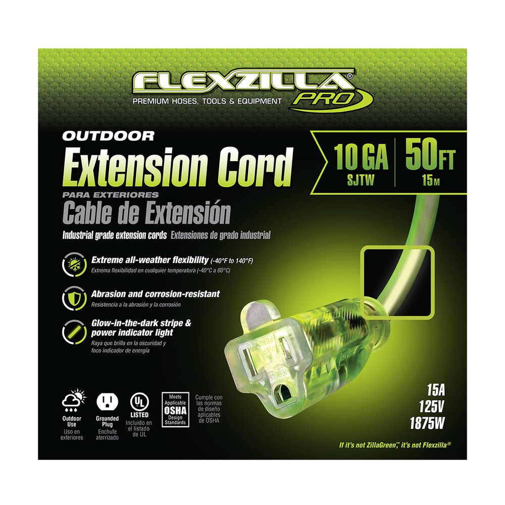 Flexzilla 50 ft. Pro Extension Cord 10/3 AWG - Ascmtools