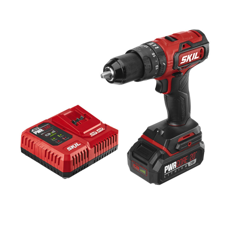 SKIL PWRCORE 20 Brushless 20V Drill Driver & Impact Driver Kit - Ascmtools