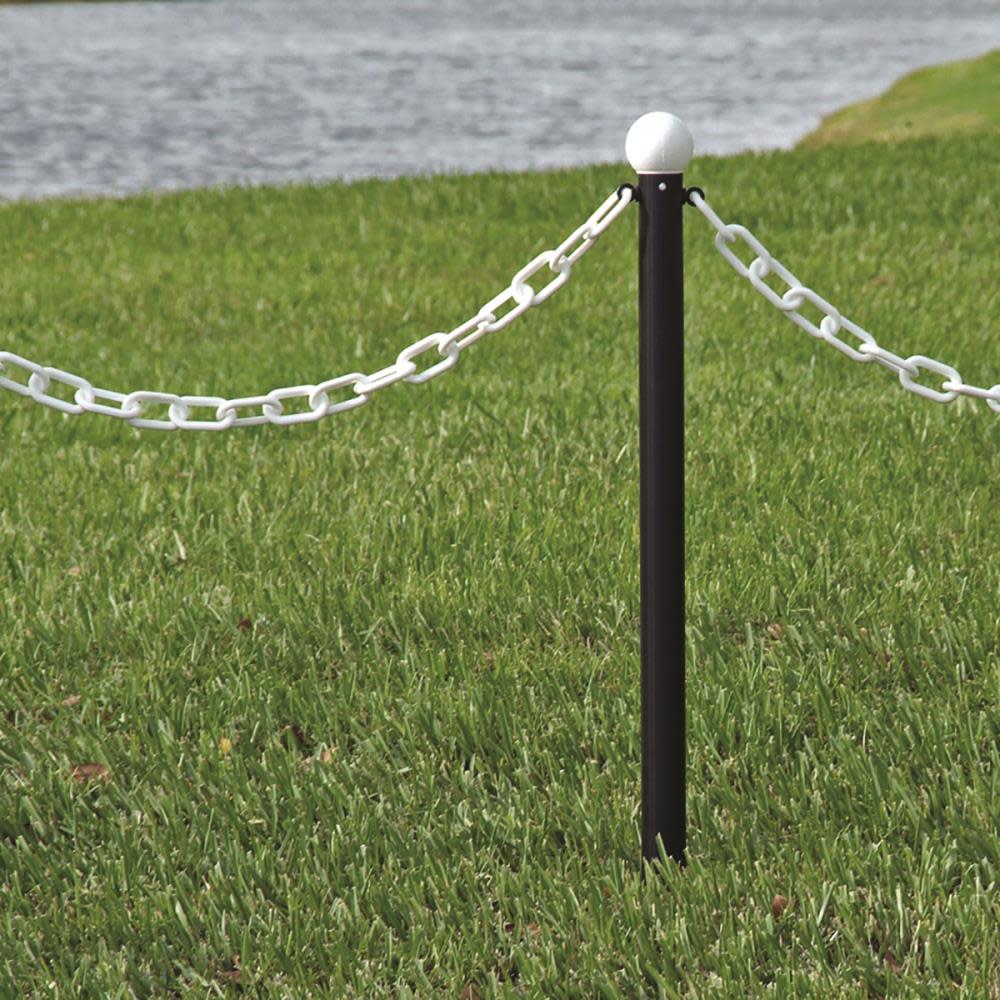 Mr Chain 2 in. (#8 51mm) x 100 ft. White Plastic Barrier Chain - Ascmtools