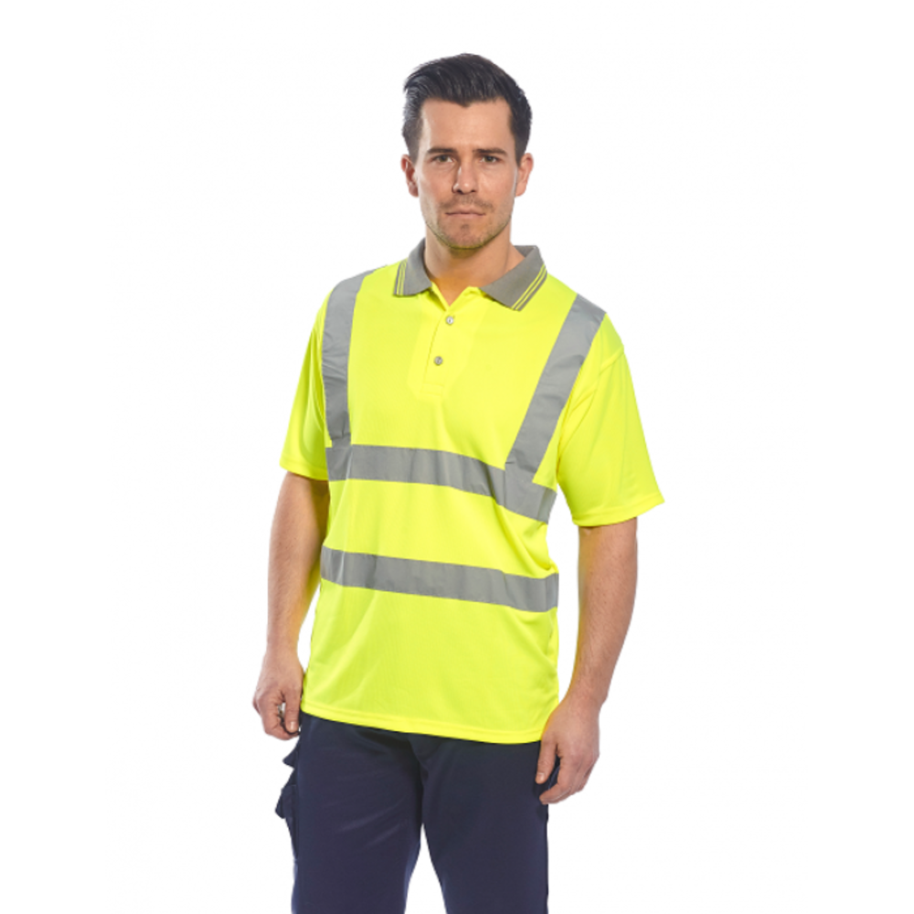 Portwest Yellow Hi-Vis Short Sleeve Polo Shirt – 4XL - Ascmtools