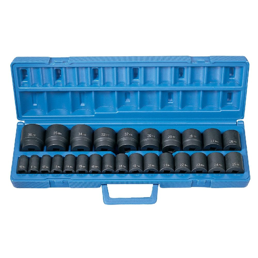 Grey Pneumatic 1/2″ Drive 26 Pc. Standard Length Metric Master Set - Ascmtools