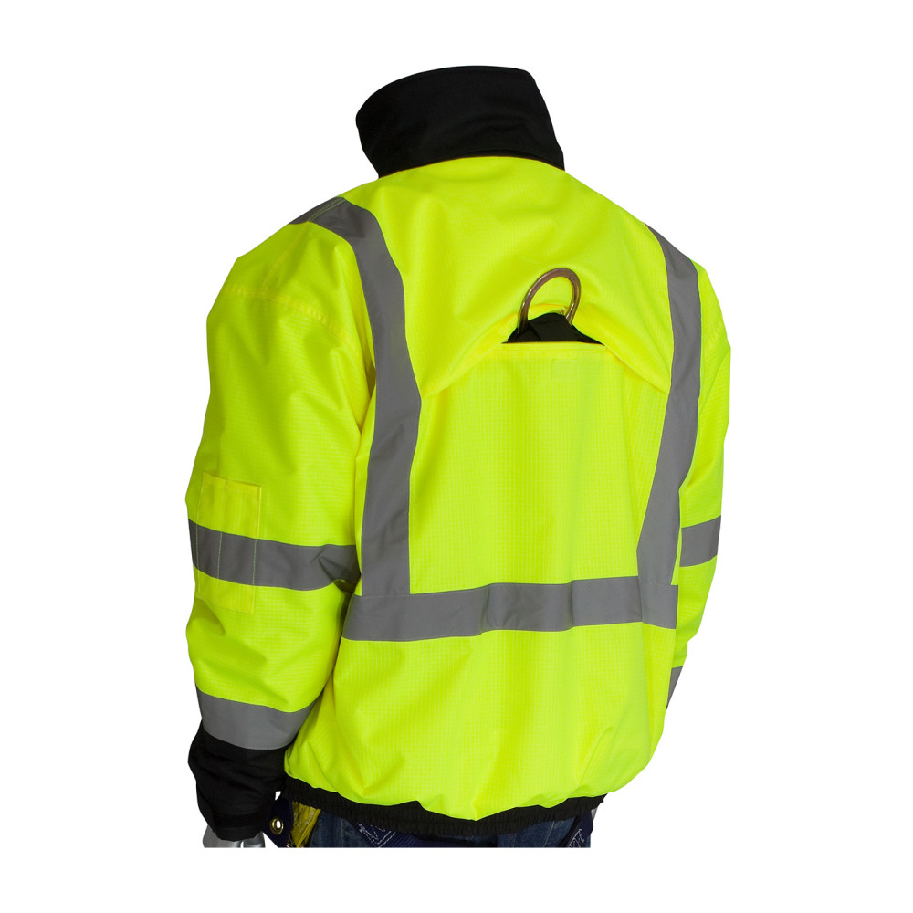 Protective Industrial Products ANSI R3 Premium Plus Bomber Jacket Hi Vis Lime Yellow Small - Ascmtools