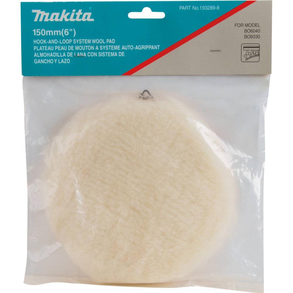 Makita 6″ Round Hook and Loop Wool Polishing Pad - Ascmtools