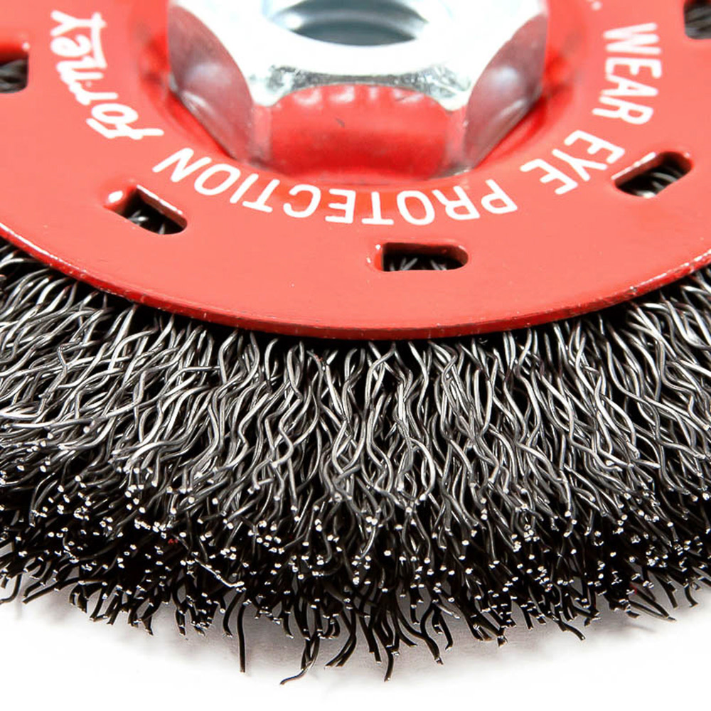 Forney Industries Wire Wheel Crimped 4″ x .012″ x 5/8″ 11 Arbor - Ascmtools