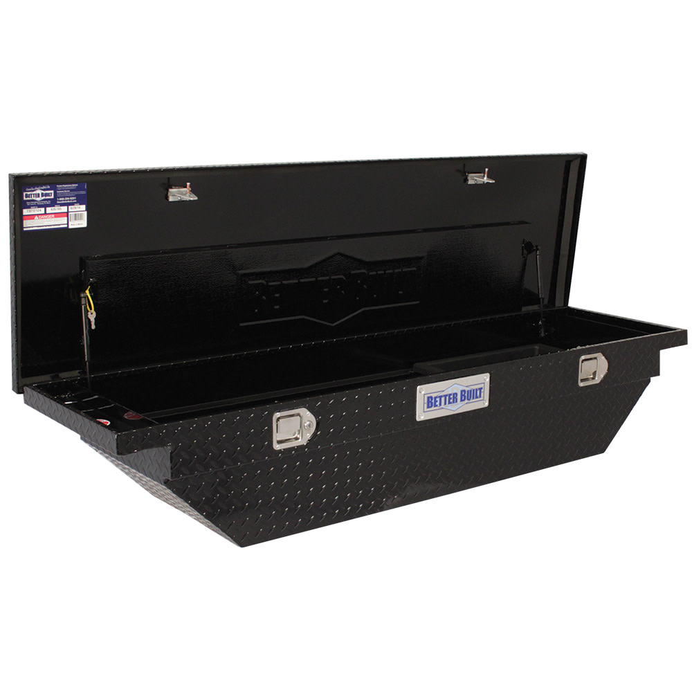 Better Built 63″ Crown Saddle Truck Tool Box LOW PROFILE WEDGE GLOSS BLACK - Ascmtools