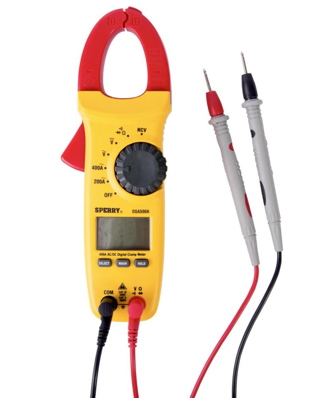 Sperry Instruments Clamp Meter Snap-Around Digital LCD 5-Function AC Current AC/DC Volt Resistance Continuity 9 Auto Range 400-Amp 1 Each - Ascmtools