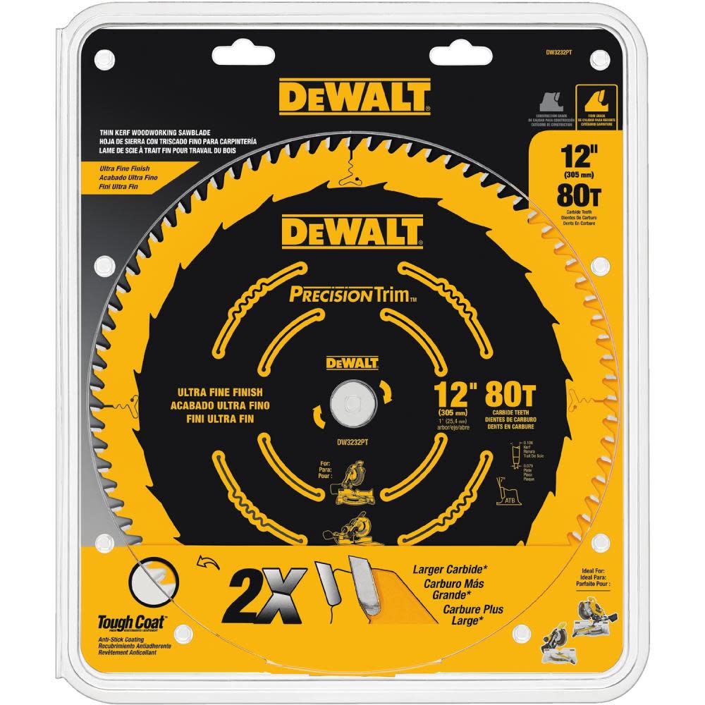 DEWALT 12-in 80T Fine Crosscutting Saw Blade - Ascmtools