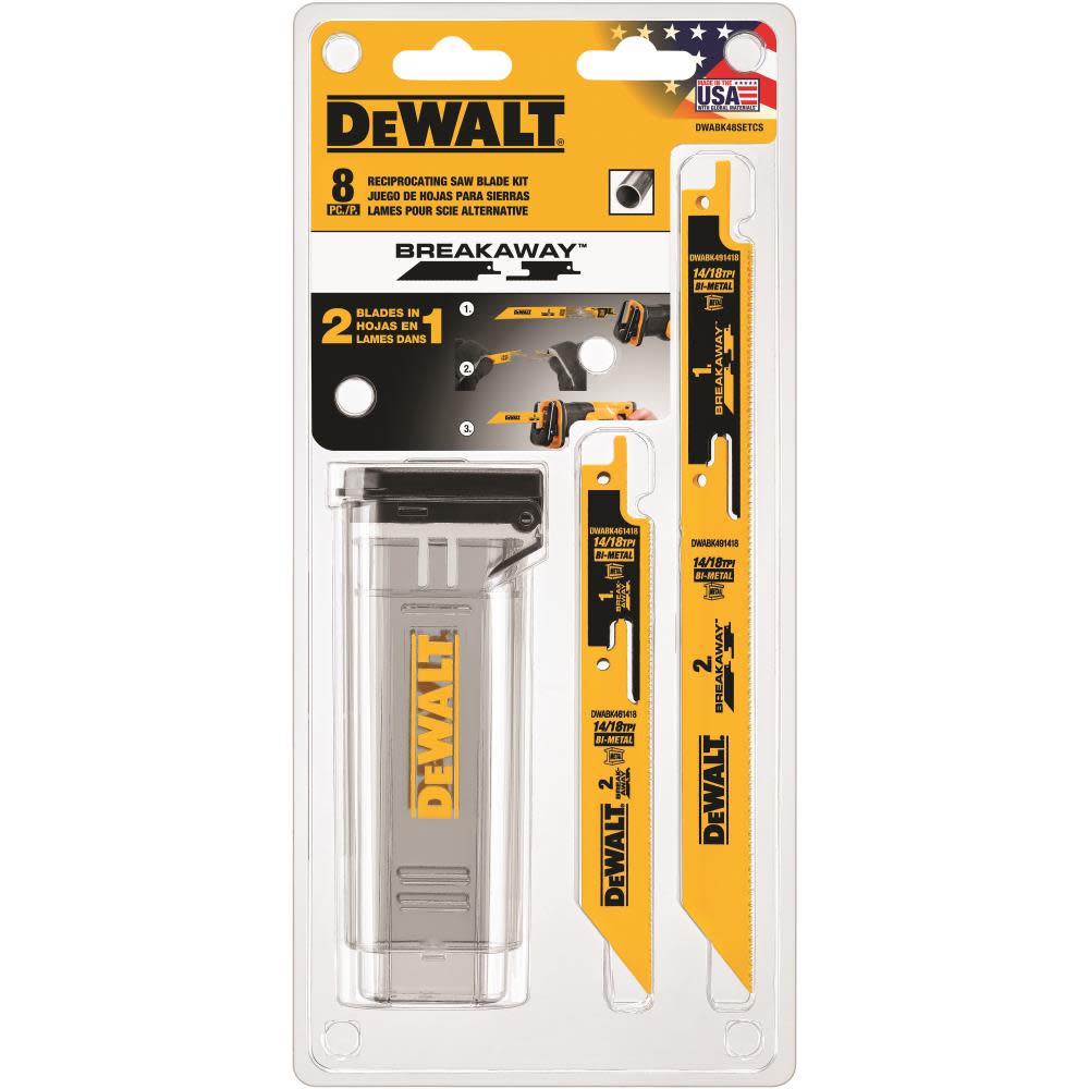 DEWALT BREAKAWAY Recip 8-Piece Set with Case - Ascmtools