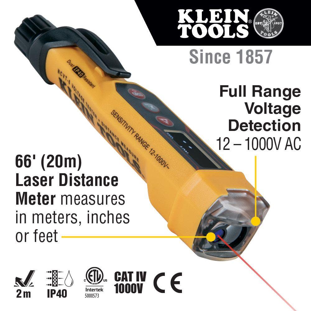 Klein Tools Volt Tester with Laser Dist Meter - Ascmtools