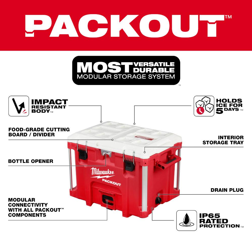 Milwaukee PACKOUT XL Cooler 40qt - Ascmtools