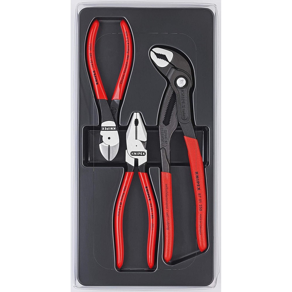 Knipex Power Pliers Set in Plastic Deep Drawn Tray 3pc - Ascmtools
