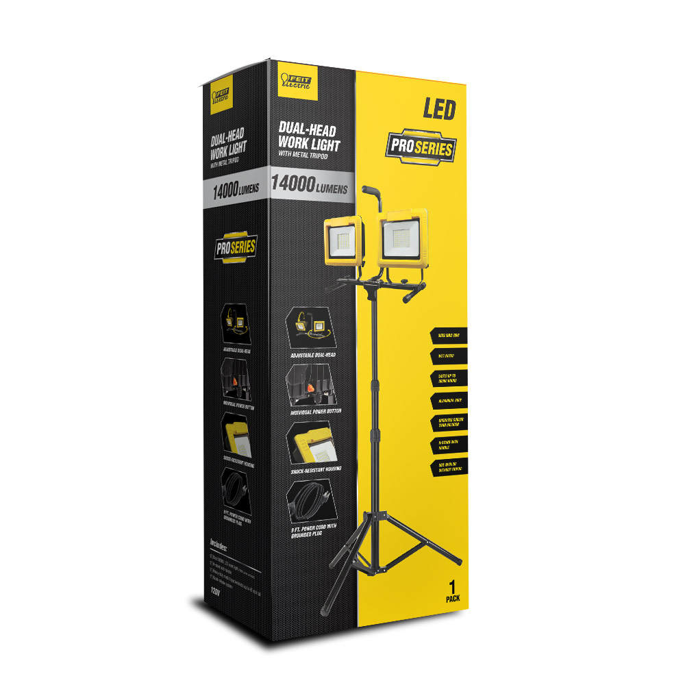 Feit Electric 140W 14000 Lumens Plug-In LED Worklight with Tripod - Ascmtools