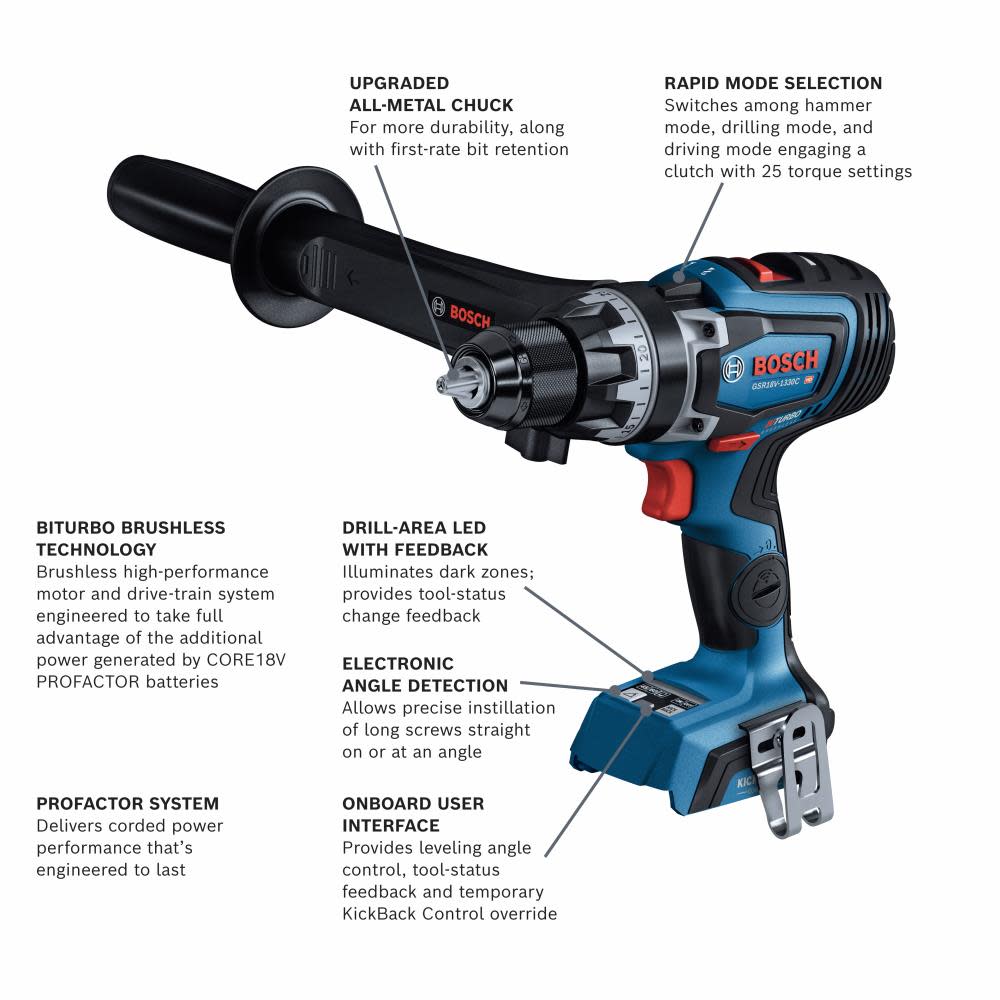 Bosch PROFACTOR 18V 1/2″ Drill/Driver Connected Ready Bare Tool - Ascmtools