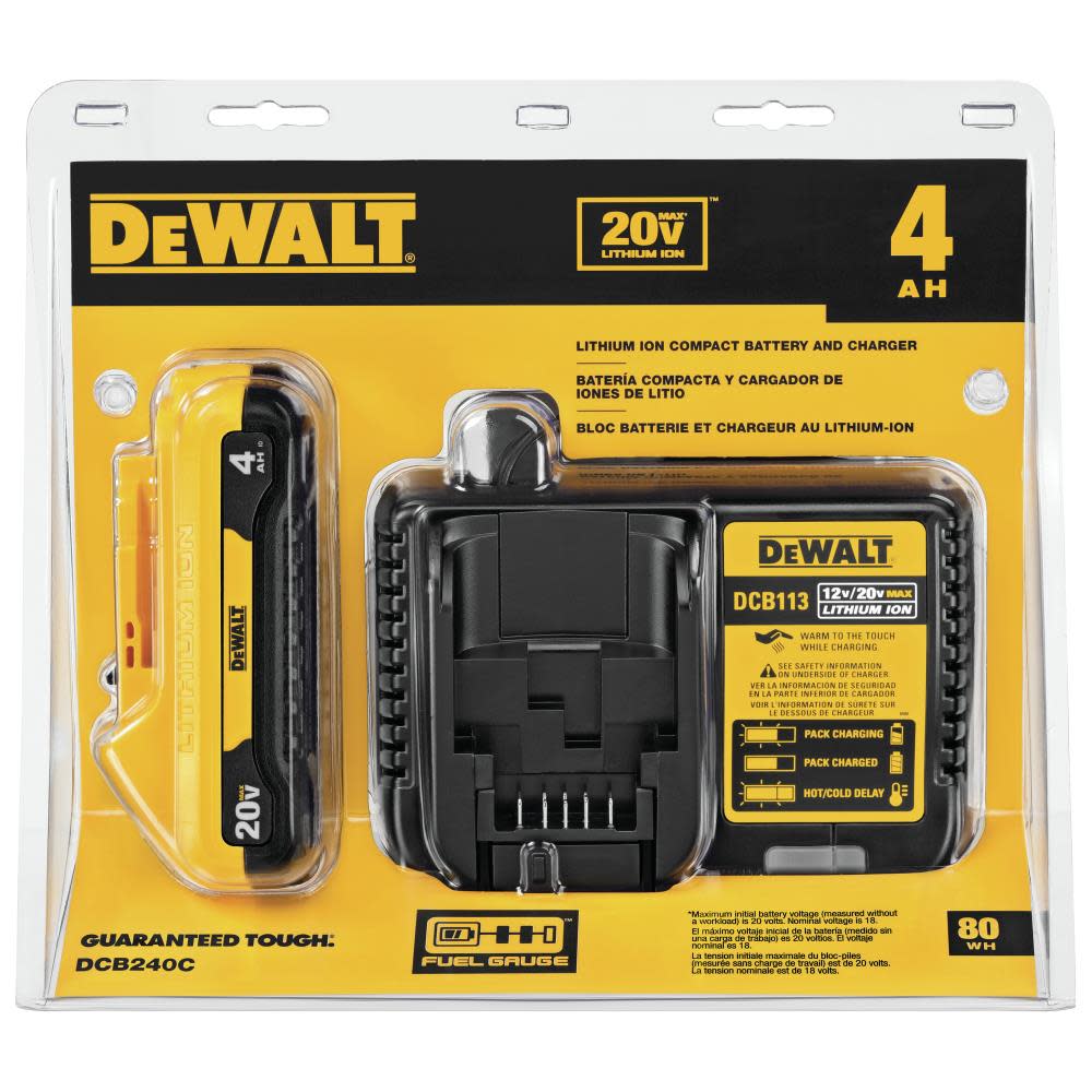 DEWALT 20V MAX 3/8″ Impact Wrench with 4Ah Starter Kit Bundle - Ascmtools