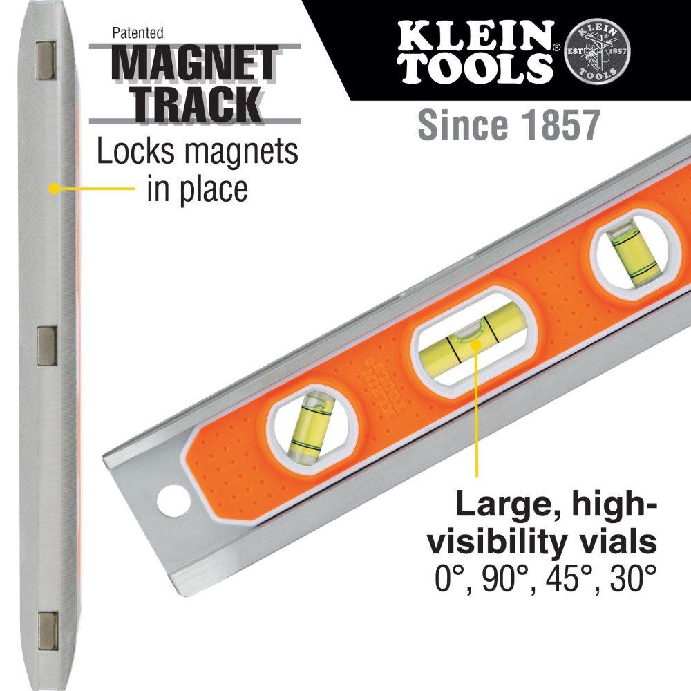 Klein Tools Aluminum Torpedo Level RE Magnet - Ascmtools