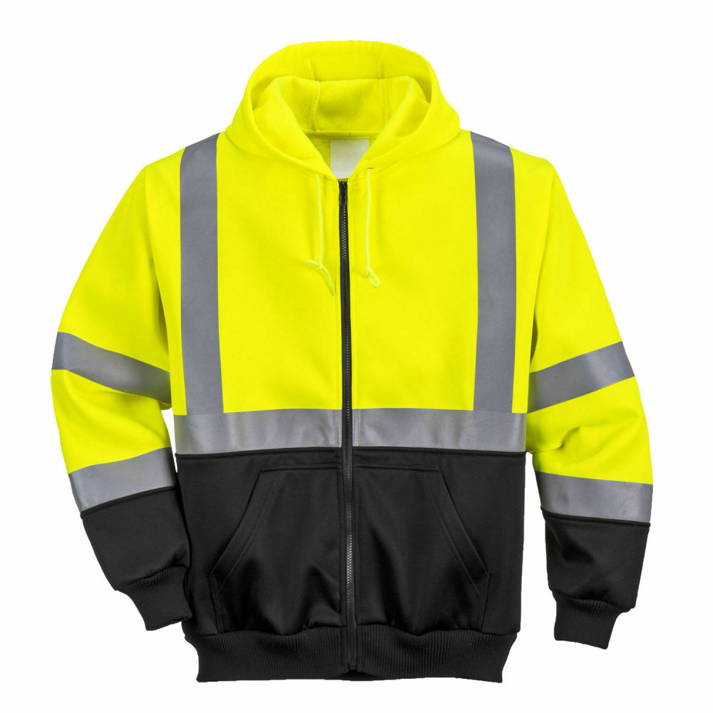 Portwest Yellow and Black Hi-Vis 2-Tone Zipped Hoodie – 5XL - Ascmtools