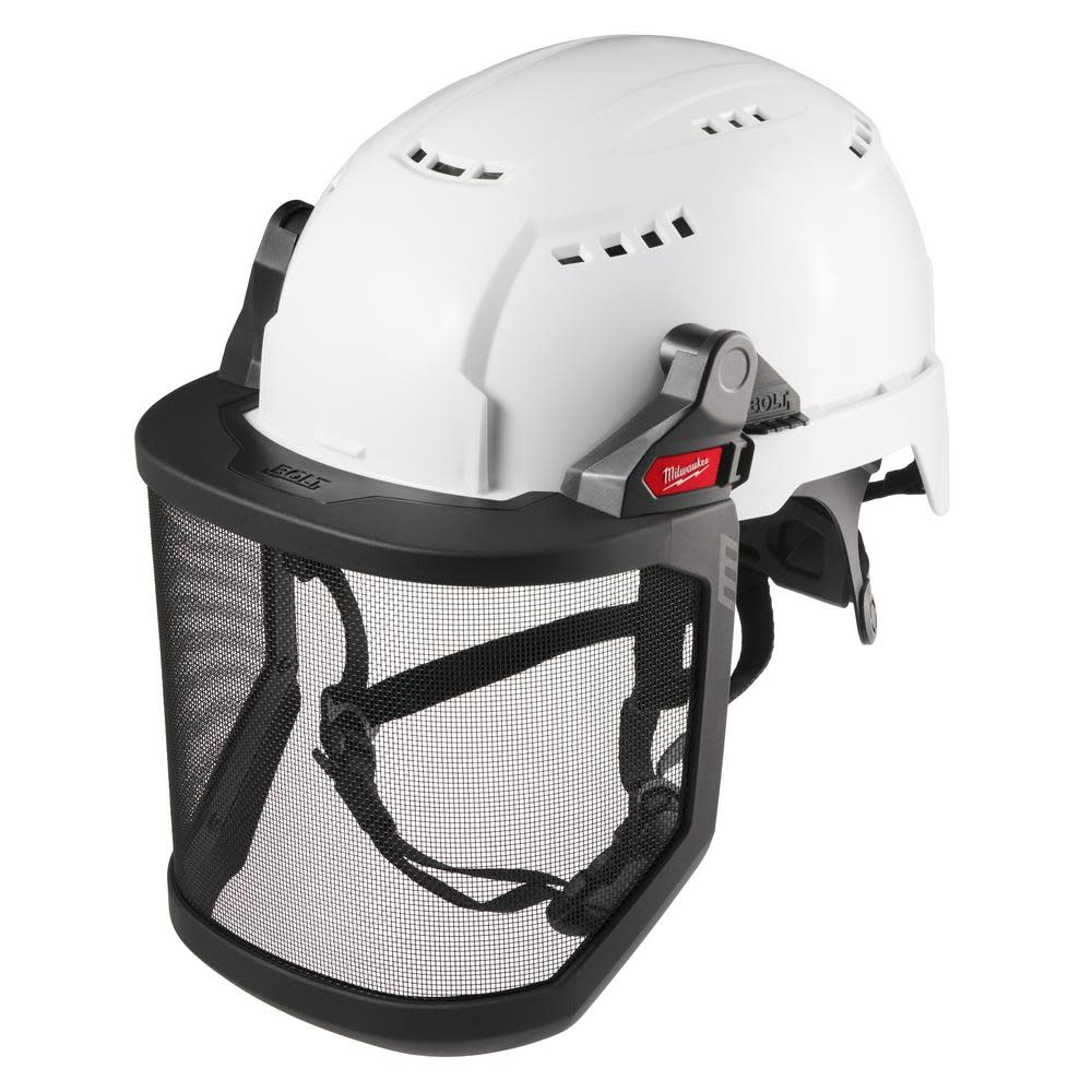 Milwaukee BOLT Full Face Shield Metal Mesh Compatible with Safety Helmet No Brim - Ascmtools