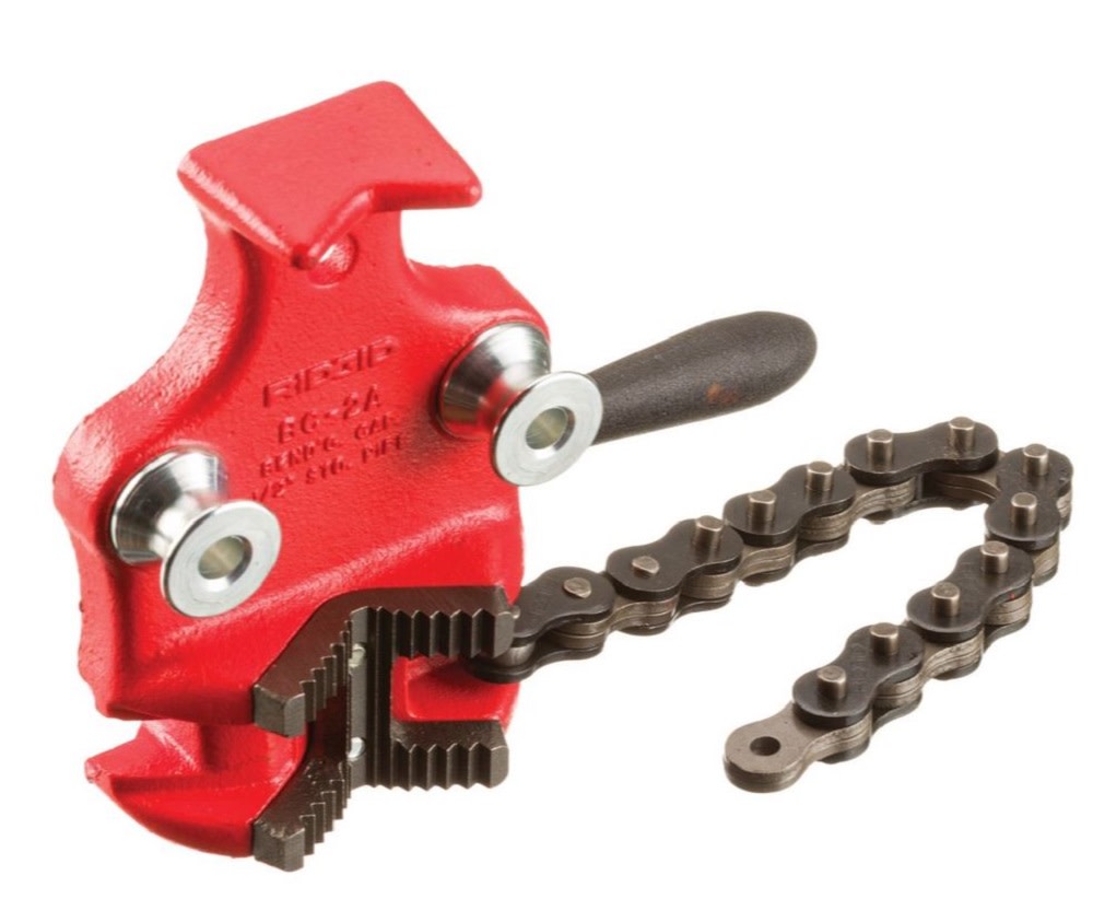 Ridgid 1/2 – 8 Inch Cast Iron Top Screw BC810 Bench Chain Vise - Ascmtools