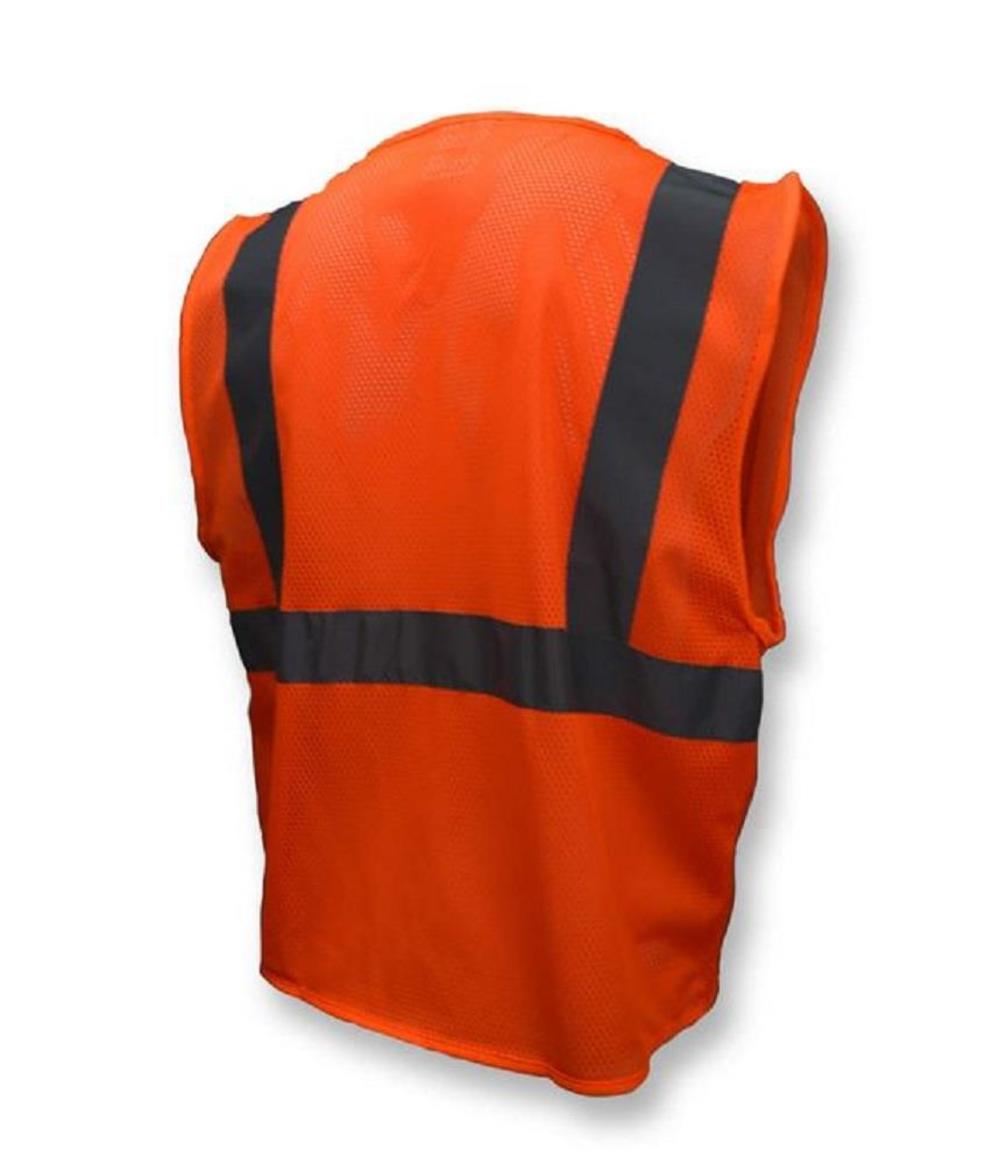 Radians Solid Economy Type R Class 2 Safety Vest with Zipper Hi Viz Orange 3X - Ascmtools