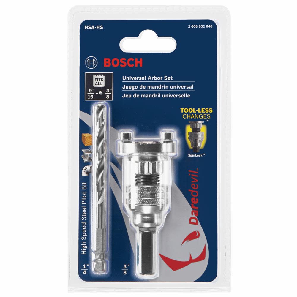 Bosch Universal Quick Change Arbor with High-Speed Steel Pilot Bit - Ascmtools