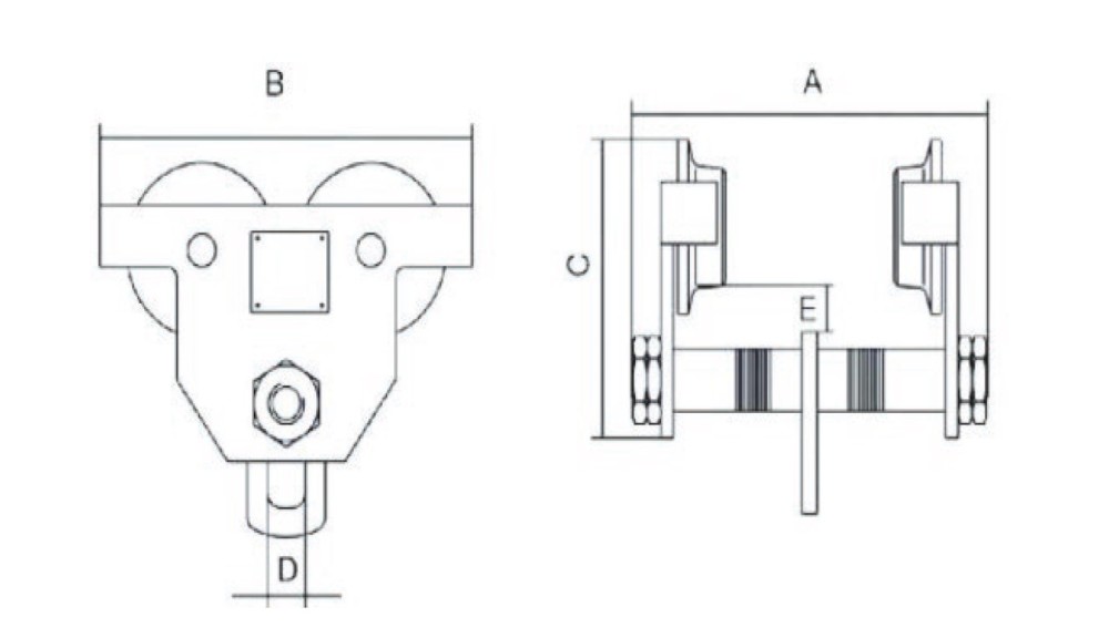 Atlas Lifting and Rigging Plain Trolley 1 Ton 2200 lbs - Ascmtools