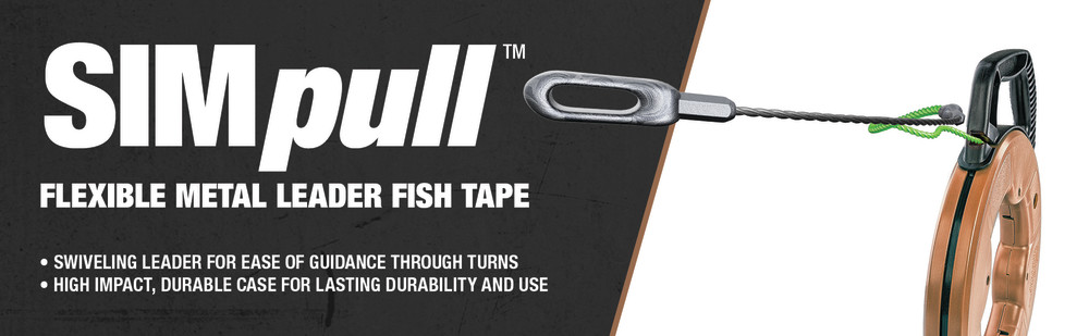 Southwire SIMPULL Fish Tape 4.5mm 125′ Flexible Metal Leader Large Case - Ascmtools