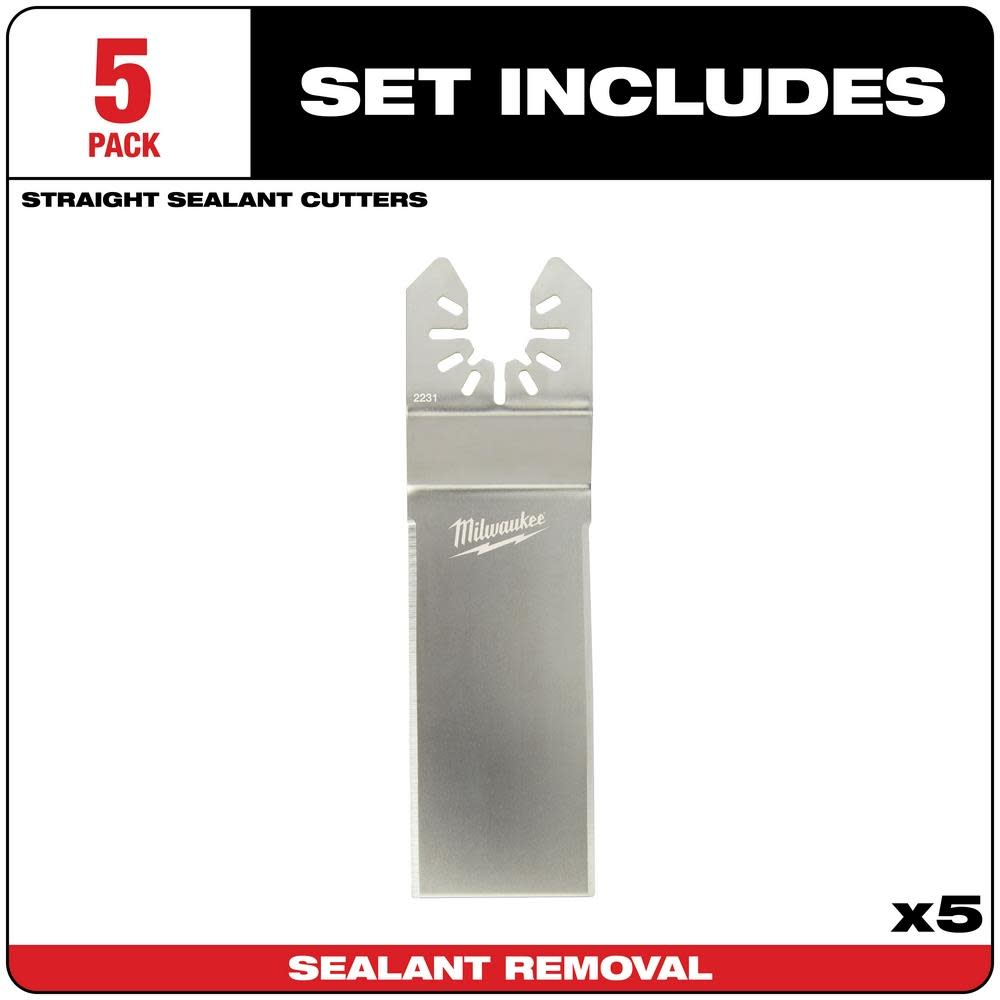 Milwaukee OPEN-LOK WIDE SEALANT CUTTING BLADE 5PK - Ascmtools