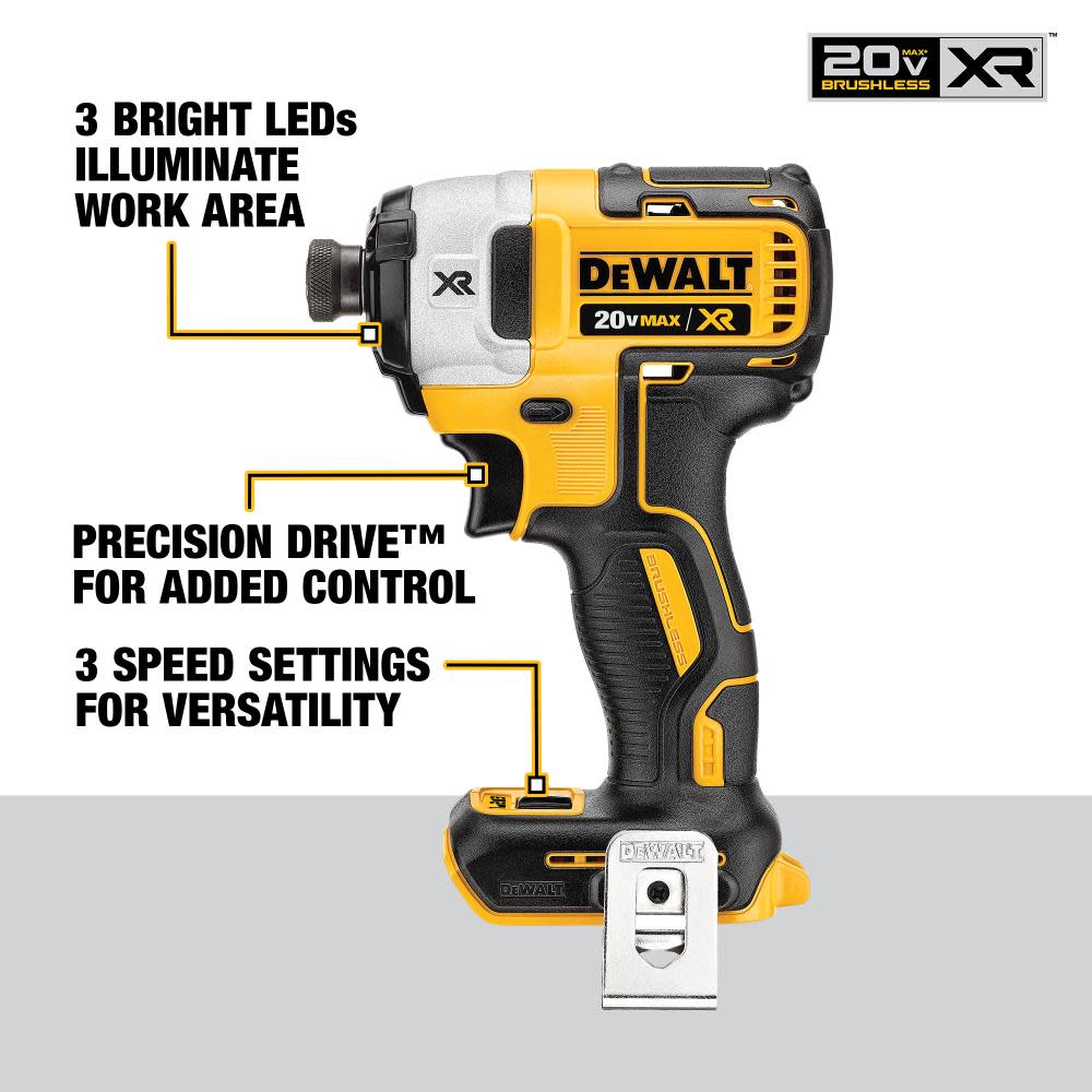 DEWALT 20V MAX XR 1/4″ Impact Driver with 20V XR 5Ah Battery Bundle - Ascmtools