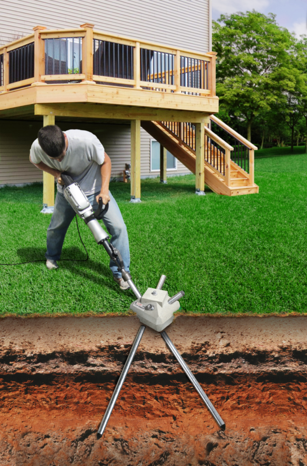 Diamond Pier Foundation 1-1/8 In. Shaft Custom Driving Bit for Diamond Pier Pins - Ascmtools