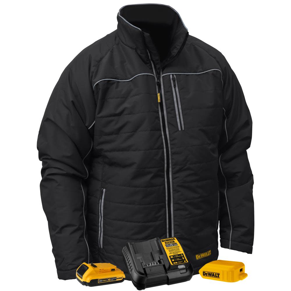 DEWALT Heated Kit Jacket Black Quilted Large - Ascmtools