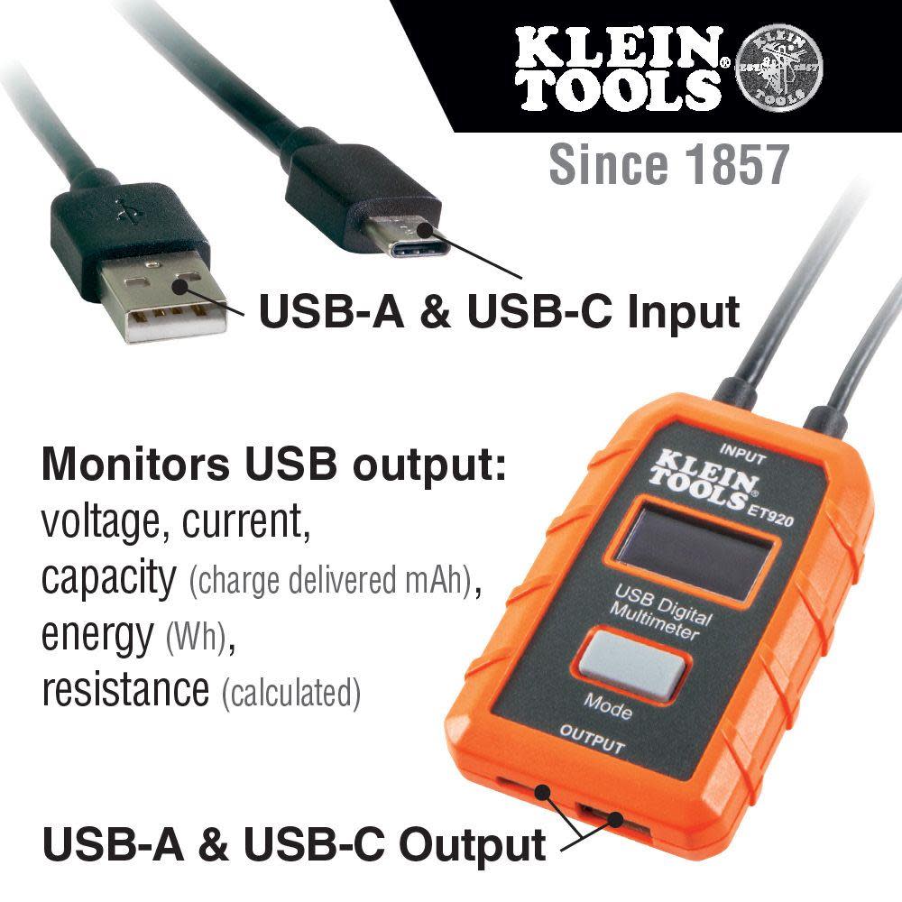 Klein Tools USB Digital Meter USB Type A and C - Ascmtools