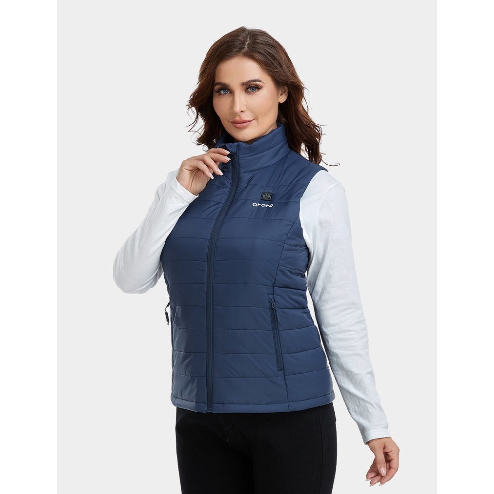 ORORO Womens Navy Blue Classic Heated Vest Kit Small - Ascmtools