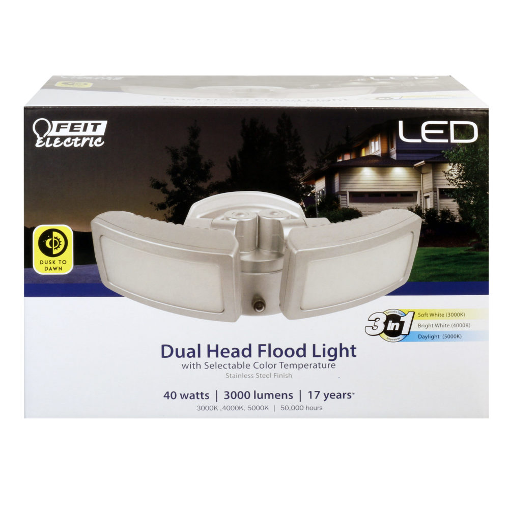 Feit Electric 40W Dual Head Dusk to Dawn LED Security Floodlight - Ascmtools