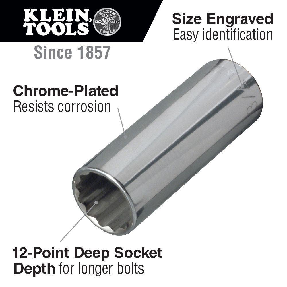 Klein Tools 13/16″ Deep 12-Pt Socket 1/2″ Drive - Ascmtools