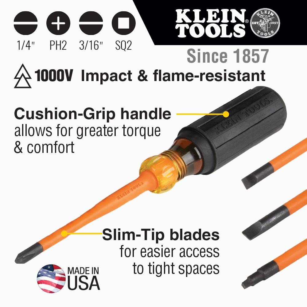 Klein Tools Slim-Tip Insul Screwdrivers 4-pc - Ascmtools
