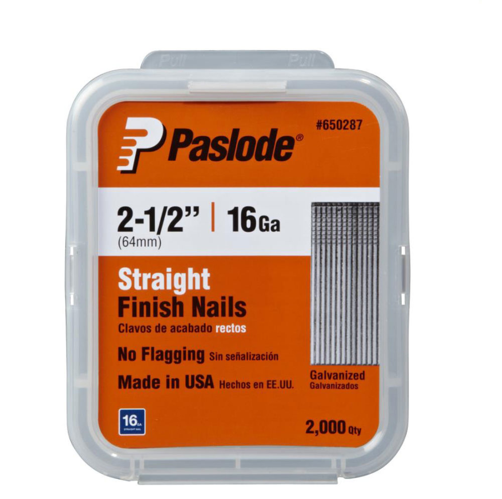 Paslode 2000 Pack 2-1/2″ 16 Ga Galv Straight Finishing Nails - Ascmtools