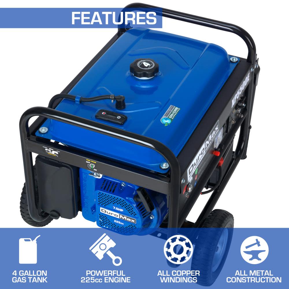 Duromax 5500-Watt Gas Powered Portable Generator - Ascmtools