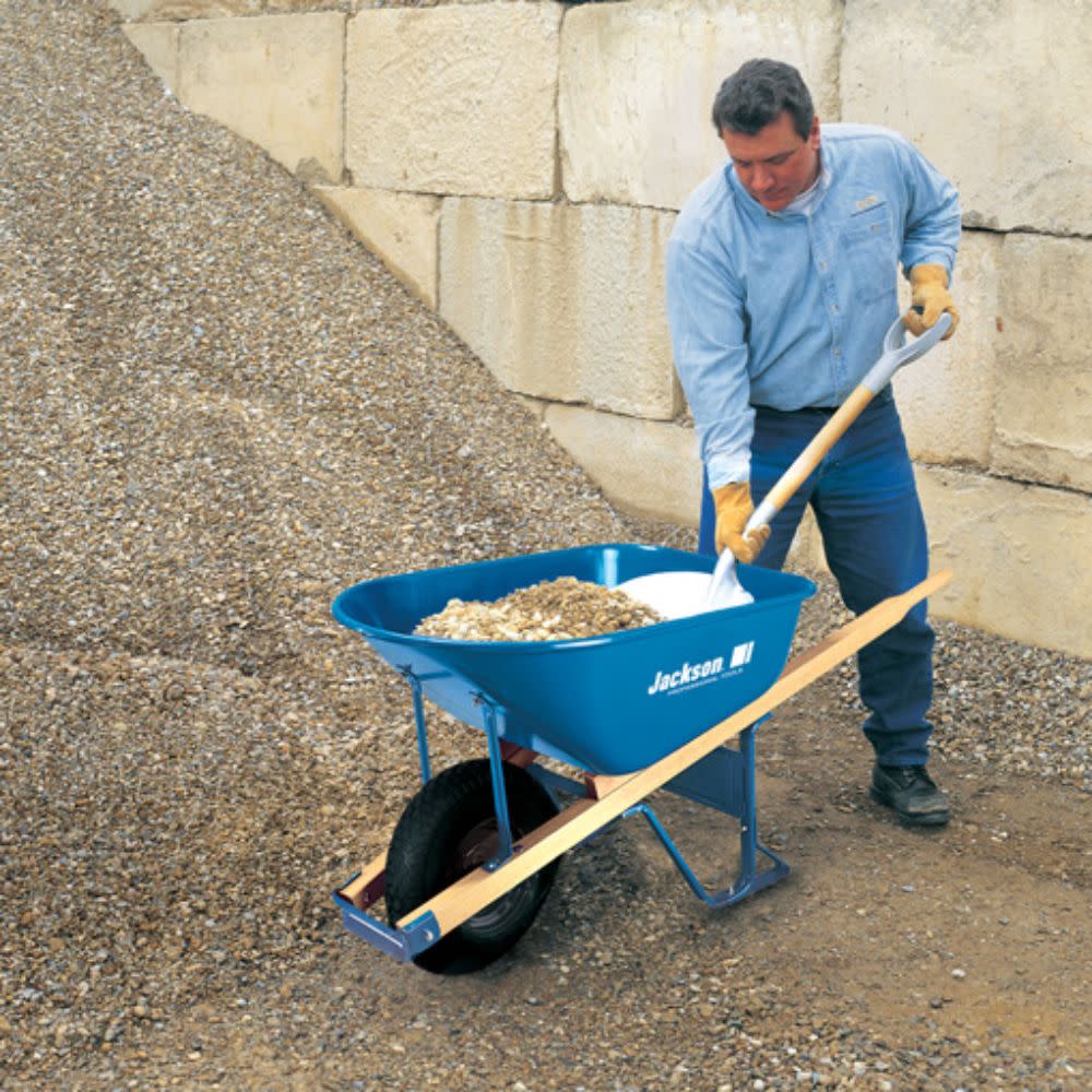 Jackson 6 cu. ft. Steel Contractor Wheelbarrow with Single Knobby Tire - Ascmtools