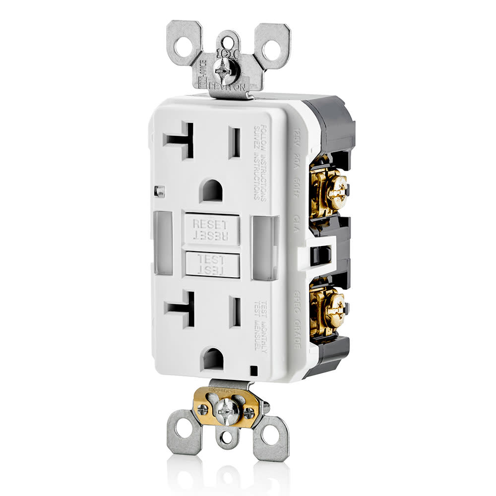 Leviton SmartlockPro GFCI Outlet 20A 125V Duplex White NEMA 5-20R - Ascmtools