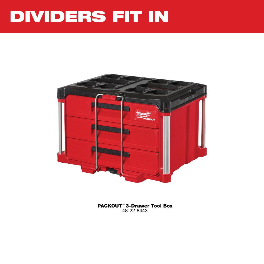 Milwaukee Drawer Dividers for PACKOUT 3-Drawer Tool Box - Ascmtools